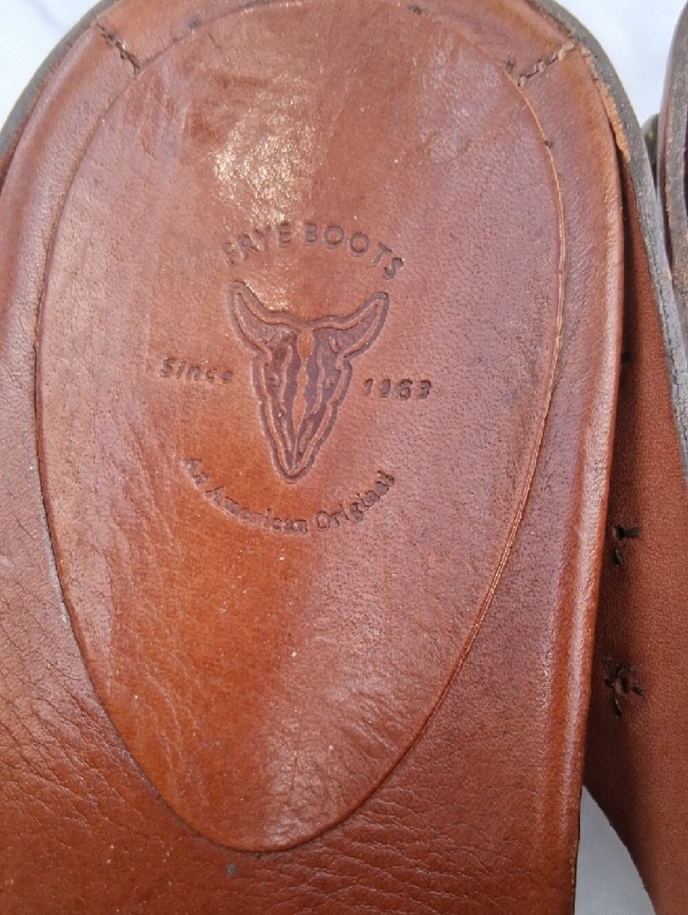 Frye Tan Leather Studded Thong Sandals - Picture 3 of 8